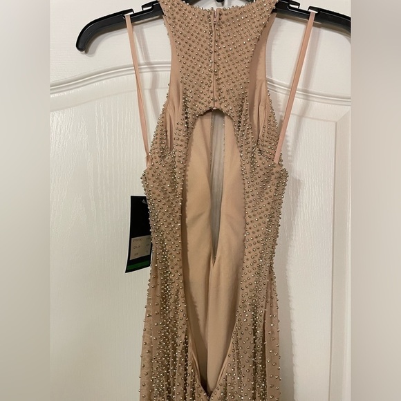 LA FEMME Open Back Beaded Gown - Picture 8 of 13